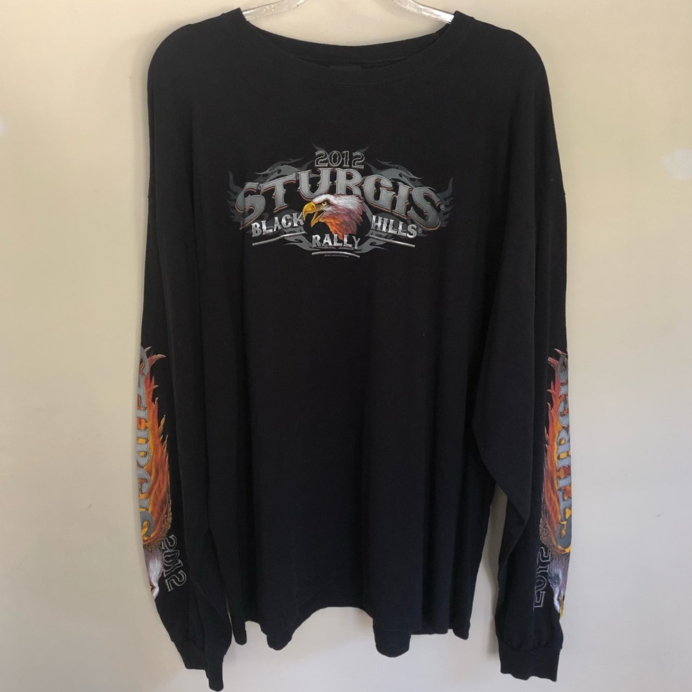 Sturgis black hills rally flames skull tee
